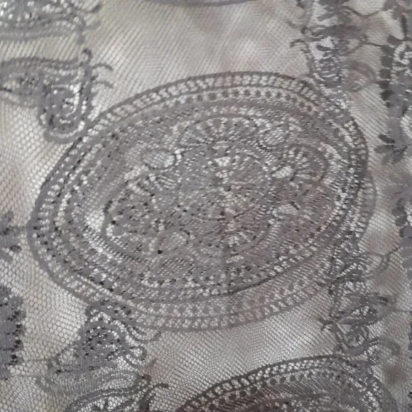 Colornival Swimwear Beach Pool Cover Up Poncho Black V Neck Lace Floral Paisley - Picture 10 of 13